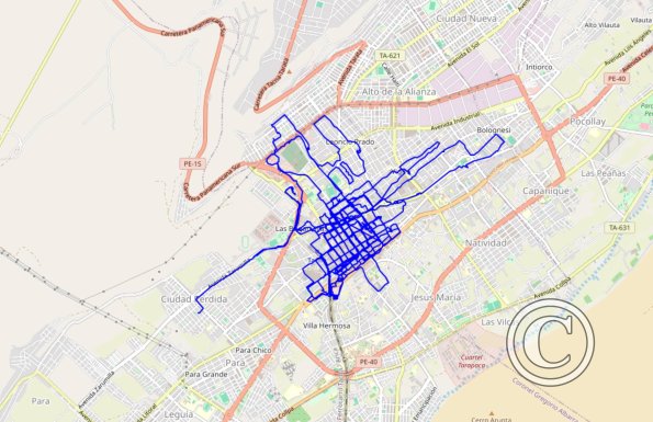 Tacna 2023 walking route
