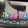 City name sign in Plaza de Armas - central linear park