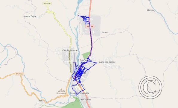 Tingo Maria 2023 walking route