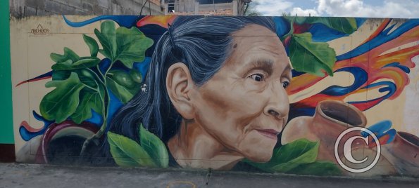Mural across from the plaza