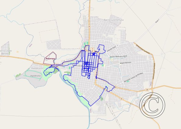 Melo, Uruguay walking route